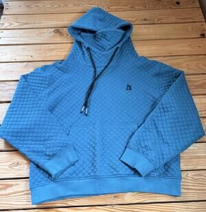 Magnlens Women’s Quilted Hooded Sweatshirt Size M Turquoise N1